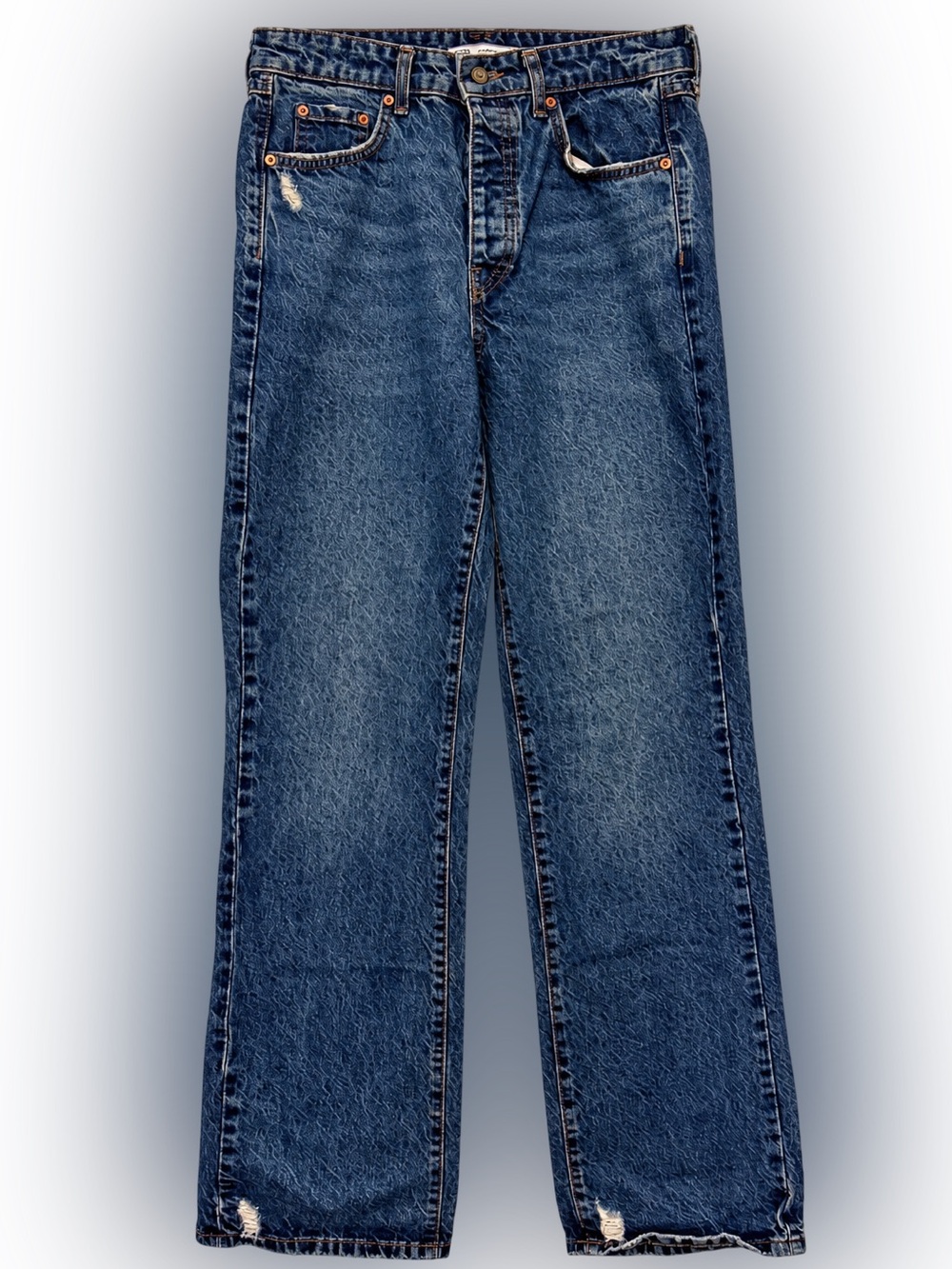 Zara Women's Dark Blue Straight-Leg Jeans